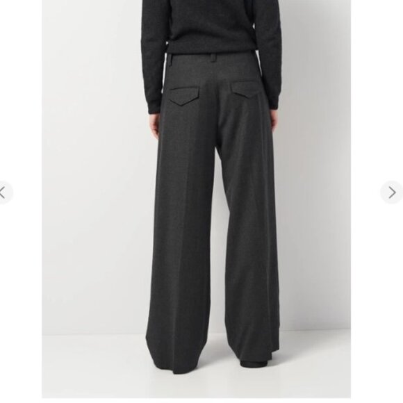 Zara - Into the Classics  - Gray Wool High Waist Gray Wide Leg Pant - L - Picture 3 of 16